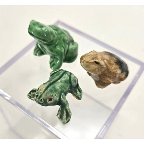Ceramic Frog Collection Set Of 3 Vintage Figurines Collectibles je164 - Picture 3 of 12